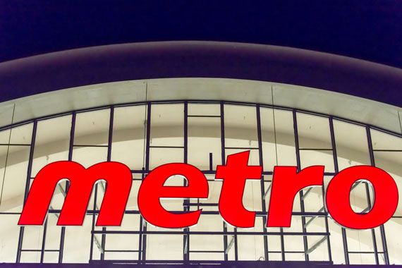 La façade d'une épicerie Metro.