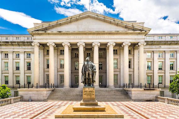 Le bâtiment du conseil du trésor américain à Washington