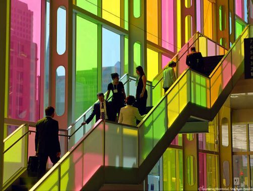 L'intérieur du Palais des Congrès à Montréal.