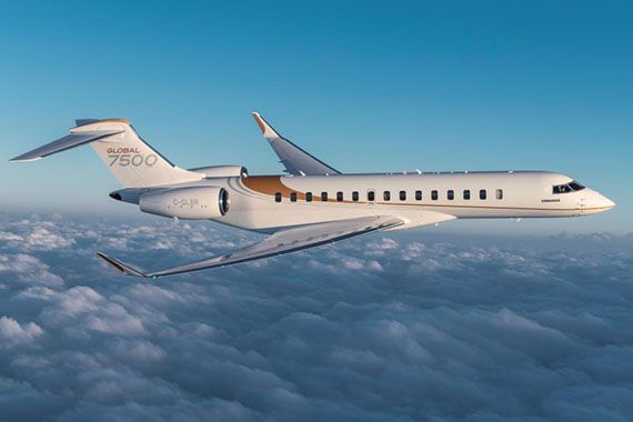 Un appareil Global 7500 de Bombardier