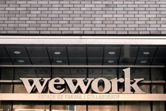 La devanture du WeWork à Montréal.