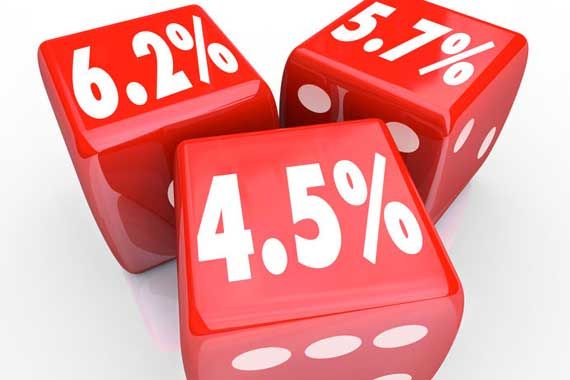 Des dés ayant des taux d'intérêt différents.