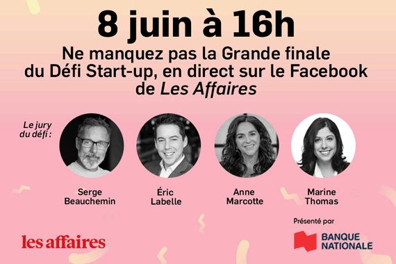 Les quatre membres du jury de la finale de la sixième édition du Défi Start-up Les Affaires.