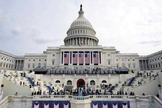 Le Capitole en préparation pour la cérémonie d'investiture