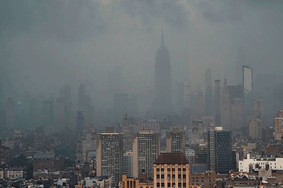 La ville de New York sous la pluie