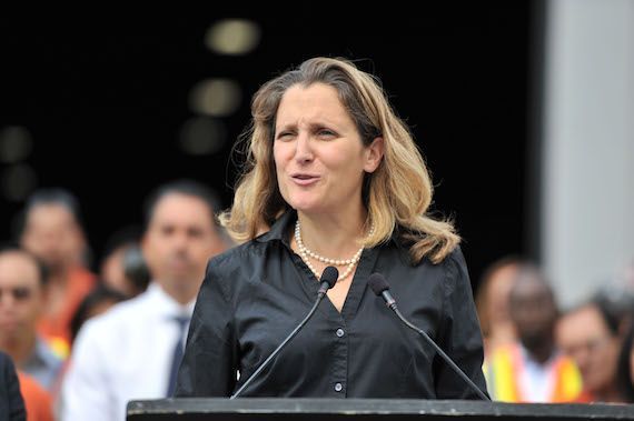 La ministre fédérale des Finances, Chrystia Freeland