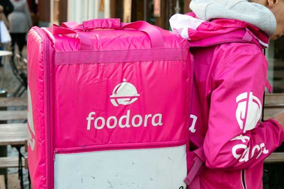 Un livreur Foodora.