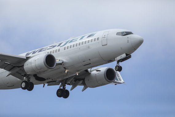 Un avion de la compagnie WestJet