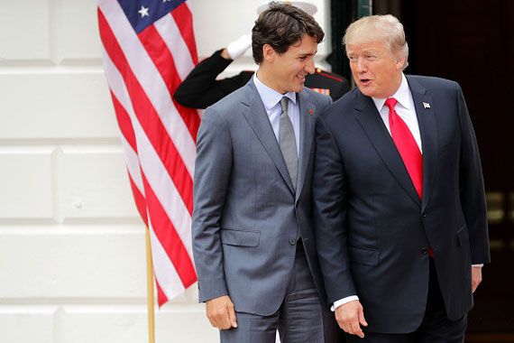 Justin Trudeau et Donald Trump semblent bien s'entendre.