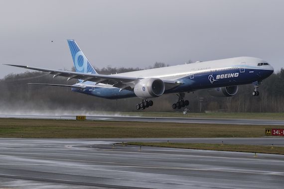 Un avion Boeing 777X