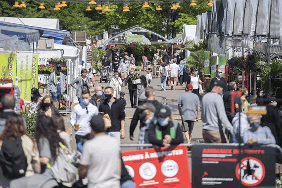 Des personnes dans un marché public