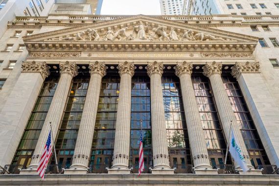 La devanture de la Bourse de New York