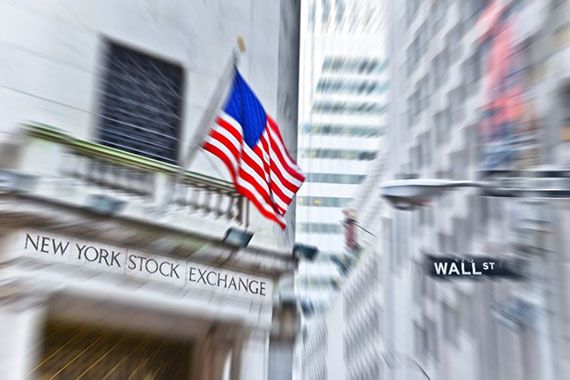 Une vue extérieure de Wall Street